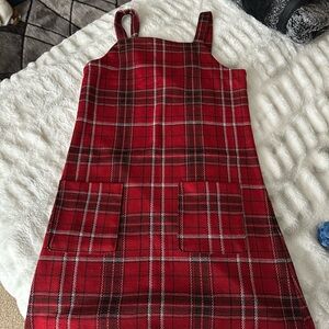 SO Red Plaid Kids Casual Dress